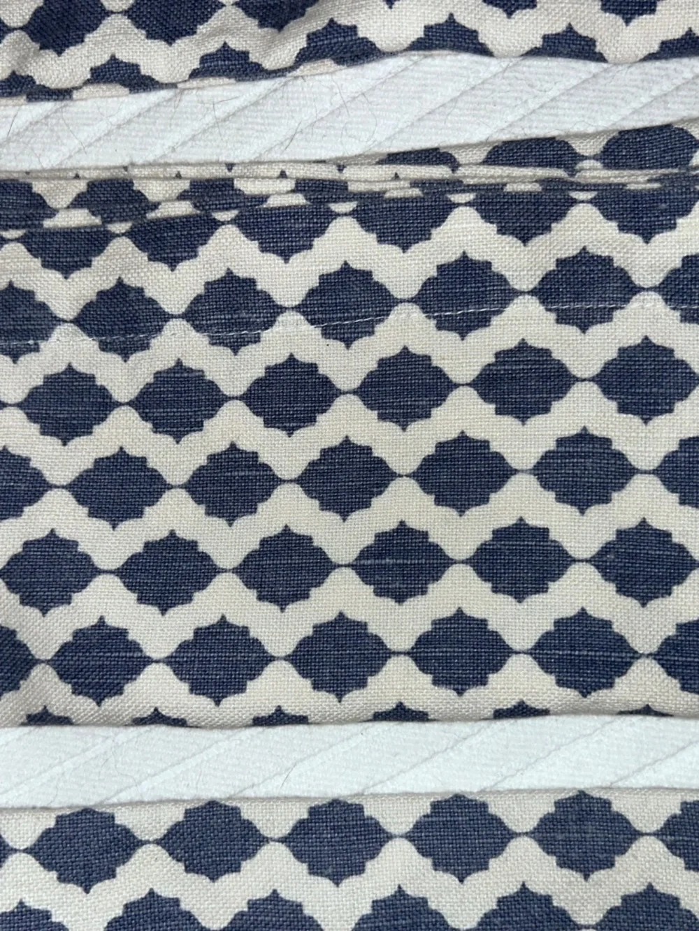 Pehr Chambray Blue Indian block print set 12 cotton napkins